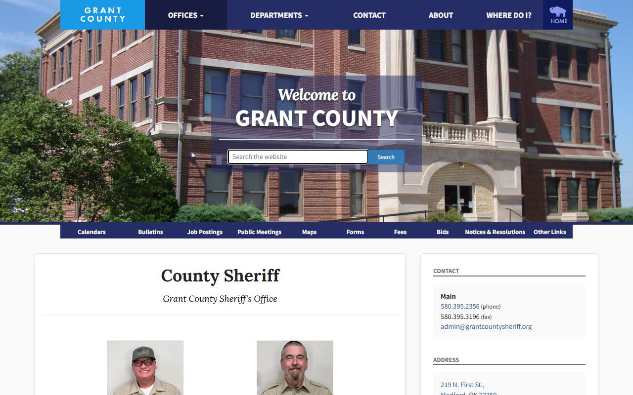 Grant County inmate population sheriff office and jail source